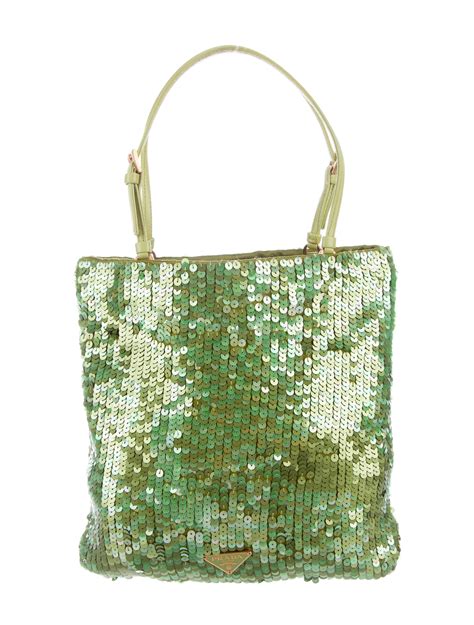 prada green sequin bag